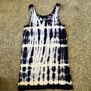 Blue and White Tie-Dye Tank Top